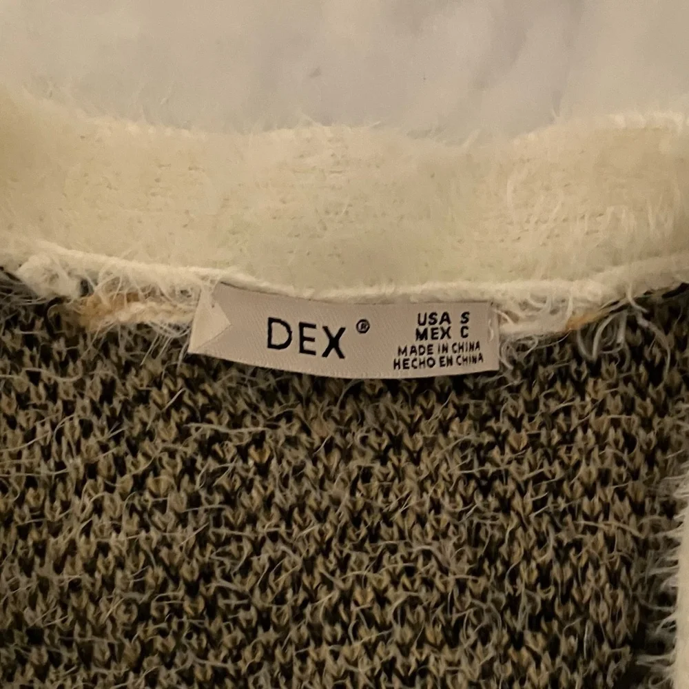 Dex brown cream white long cozy cardigan.  Pockets!  EUC! - Picture 3 of 6